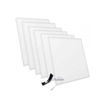 Aluson - Lot de 6 Panneaux led 60x60 35W 120lm/W IP44 28mm avec Transfo V3 - 120 ° - Blanc chaud - 3000K