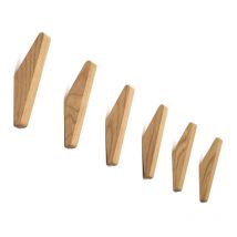 Bluedeer - Lot de 6 patères en bois vintage, patères en bois, capacité de charge 5 kg, patères murales, patères peignoir, patères chapeau, patères,