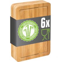Lot de 6 : Petite Planche à Découper Bambou 22x15 Planche Aperitif Planche Bois
