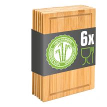 Lot de 6 : Petite Planche à Découper Bambou 22x15 Planche Bois Planche Aperitif
