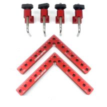 Lot de 6 Pince de positionnement à angle droit pour le travail du bois Précision 90 degrés 140mm Fixation carrée en forme de l Fixation auxiliaire