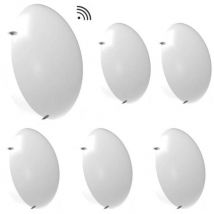 Lot de 6 Plafonniers led Extérieurs avec Détecteur 18W IP65 Anti-Vandale Hublot Extérieur Plafonnier Blanc - 120° - Blanc chaud - 3000K