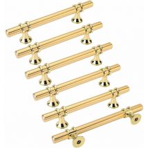 Lot de 6 Poignée de meuble Poignée de Meuble Cuisine Poignee Doree -poignee de cuisine or Poignee Tiroir en Alliage de zinc Entraxe 128mm