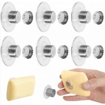 Lot De 6 Porte Savon Aimanté Ventouse, Porte Savon Muraldouche sans Perçage, Aimant Savon Solide, Porte-Savon Douche Aimanté Magique sans Perçage