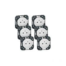 Dooxie Lot de 6 prises blanches