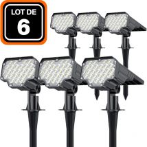Lot de 6 projecteurs solaire détecteur crepusculaire 26 pcs led