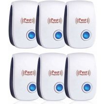 Euritecsa - Lot de 6 Repulsif Ultrasons, Ultrason Souris, Ultrason Souris et Rat Efficace Contre Souris,Rats,Mouches,Moustiques,Insectes
