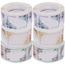 Feiyue - Lot de 6 rouleaux d'étiquettes autocollantes de rangement de cuisine, autocollants décoratifs pour bouteilles, étiquettes alimentaires