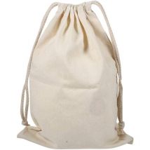 Lot de 6 sacs à cordon en coton, sac de rangement à cordon en coton pour le linge, sac plat pour le linge