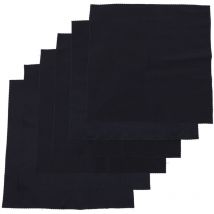 Lot de 6 serviettes de table en tissu style simple pour restaurant (noir)