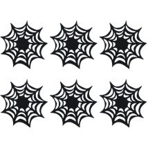 Lot de 6 sets de table sur le thème d'Halloween, dessous de verre en toile d'araignée, sets de table décoratifs, napperons, fournitures de décoration