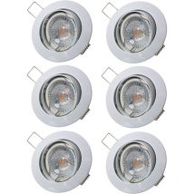 Lampesecoenergie - Lot de 6 Spot led ronde blanc orientable 38° blanc chaud