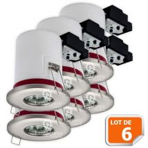 Lampesecoenergie - Lot de 6 Support de spot bbc Etanche IP65 Inox 87mm avec douille GU10 automatique ref. 830