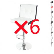 Wyctin - Hofuton Tabourets de Bar Cuisine Design Moderne Lot de 6 Chaises de Bar (blanc+Noir)
