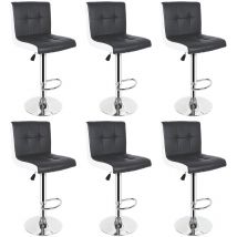 Sifree - Lot de 6 tabourets de bar - Simili Noir et blanc - Style contemporain - l 45 x p 49,5 cm