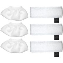 Decdeal - Lot de 6 tampons de nettoyage de rechange pour Karcher SC2/SC3/SC4/SC5 (3 housses de buse de chiffon et 3 tampons de nettoyage en
