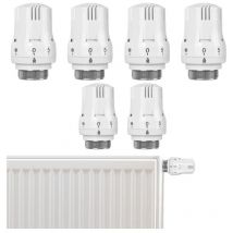 Lot de 6 têtes thermostatiques pour radiateur - Valve de refroidissement intelligente - Tête de rechange : Thermostat de radiateur - Tête de rechange