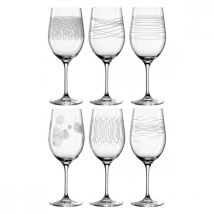 Lot de 6 verres à vin gravés 430ml Leonardo Transparent