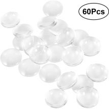 Lot de 60 dômes en verre transparents ronds non calibrés de 25 mm pour camée, pendentifs, bijoux, bagues, colliers