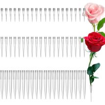 Lot de 60 tubes à fleurs en plastique, pics à fleurs, pics à fleurs pour gâteaux, 3 tailles, pour compositions florales et décoration de gâteaux (s,