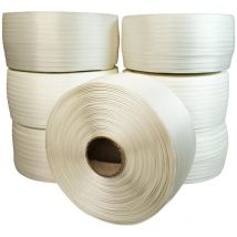 Lot de 7 Feuillards de cerclage tressés LFT1 16 mm x 850 m dont 1 offert - Feuillard Haute Résistance 450kg - Tecplast
