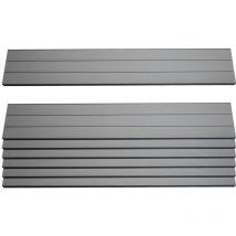 Lot de 7 lattes pour brise-vue en WPC Sarthe, planches brise-vent, env. 1m², 90cm, gris