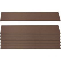 Lot de 7 lattes pour brise-vue en WPC Sarthe, planches brise-vent, env. 1m², 90cm, brun