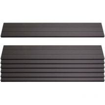 Lot de 7 lattes pour brise-vue en WPC Sarthe, planches brise-vent, env. 1m², 90cm, anthracite