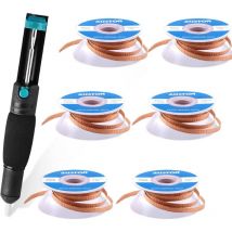 Coocheer - Lot de 7 Pièces Pompe à Dessouder et Tresse à Dessouder pour Enlever la Soudure