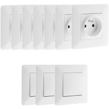 Zenitech - Lot de 7 prises + 3 va et vient - Blanc - Artezo
