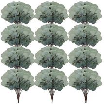 Feiyue - Lot de 70 tiges d'eucalyptus décoratives, feuilles d'eucalyptus artificielles, branches d'eucalyptus, fausses plantes