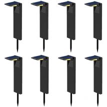 Lumi Jardin - Lot de 8 balises solaires ostry Noir Plastique 150LM