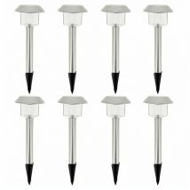 Alesia Lot de 8 balises solaires - led blanc froid