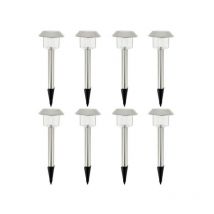 Lumisky - Lot de 8 balises solaires led blanc froid - alesia Métal - Extérieur