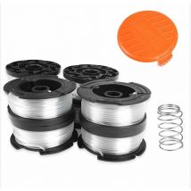 Ayyqh - Lot de 8 bobines de fil pour tondeuse Black & Decker Bobines en nylon 9 m ø 1,6 mm avec couvercle de bobine et ressort pour tondeuse