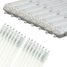 Arum Lighting - Set de 8 cajas de 150 cm + 16 tubos de 150 cm (regleta de luz para garaje, sótano, etc.) Blanco frío 6000K