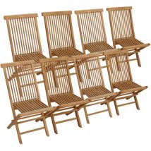Happy Garden - Lot de 8 chaises de jardin en teck lombok