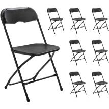 Lot de 8 chaises pliante noire