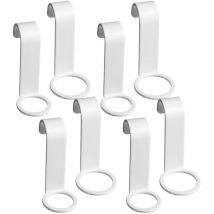 Feiyue - Lot de 8 crochets pour bouteilles, distributeurs de lotion, bouteilles de shampoing, crochets de salle de bain, support ordinaire, blanc, abs