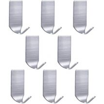 Lot de 8 crochets solides, crochets muraux étanches en acier inoxydable pour robe, serviette, porte-clés, sac de Noël, lumières, cuisine, salle de
