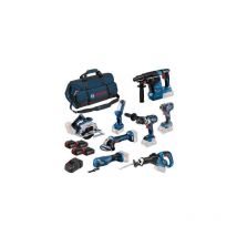 Bosch Professional - Lot de 8 machines ToolKit 18V - bosch - avec 4 x batterie 18V 5.0Ah - chargeur sac de transport - 0615A5004A