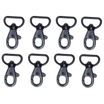 Lot de 8 mousquetons en métal pour porte-clés, fermoir mousqueton