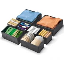 Lot de 8 Organiseurs de Tiroir en Tissu, Organisateur sous Vetement Pliable, Rangement Vetement de Non-tissé, pour Chaussettes, Cravates, Soutien