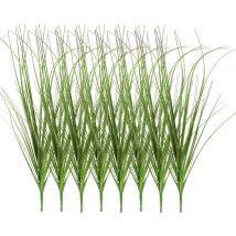 Lot de 8 plantes artificielles d'extérieur, grandes et grandes, fausses plantes, arbustes artificiels en plastique pour l'extérieur, la maison, le