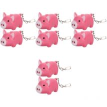 Feiyue - Lot de 8 porte-clés pour clés, porte-clés pour enfants, porte-clés en forme d'animal, porte-clés à led, pendentif en forme de cochon, en