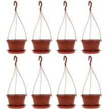 Lot de 8 pots de fleurs suspendus en plastique pour plantes Chlorophytum Scindapsus Aureus
