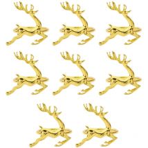 Lot de 8 ronds de serviette en forme de cerf pour Noël, vacances, mariage, décoration de table à manger