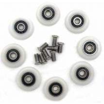 Nvees - Lot de 8 roues de rechange pour porte de douche de 23 mm de diamètre