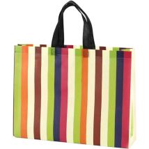 Lot de 8 sacs de courses réutilisables brillants, sacs cadeaux tendance non tissés, sacs cadeaux à rayures colorées, sacs de courses pour fête,