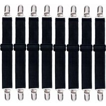 Lot de 8 sangles de drap de lit, clips de sangles de drap-housse réglables, support de clips de drap de lit robuste pour draps de lit, housses de